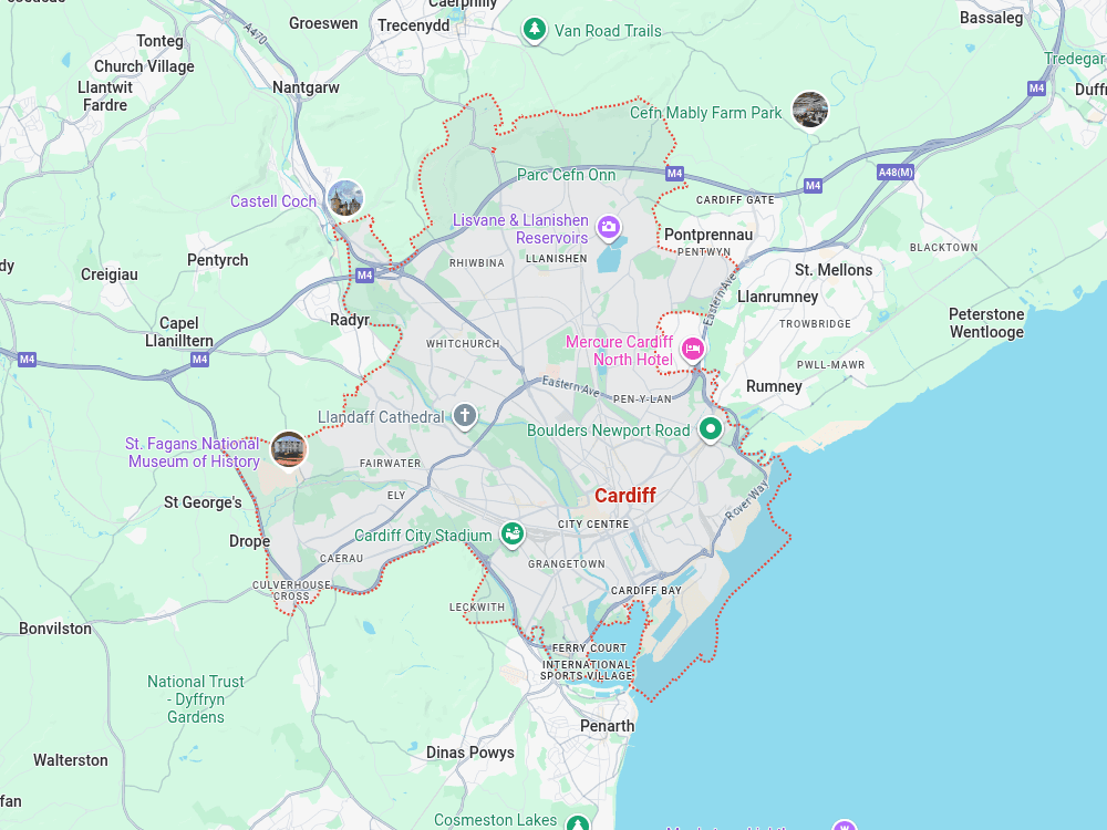 Map of Cardiff